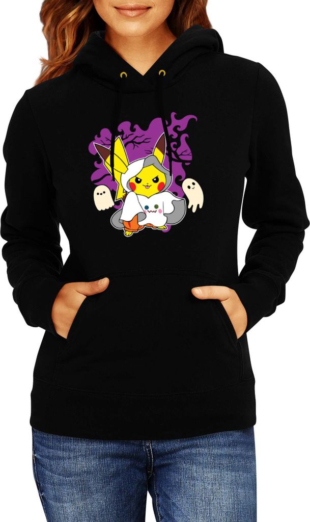 Kinder Kapuzenpullover Japan Manga Anime Comics Pokemon 039, 5-6 Jahr - 116 / Schwarz