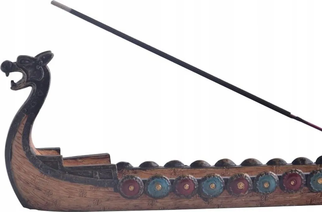 Encensoir Drakkar Viking en résine sculptée pour cônes et bâtonnets