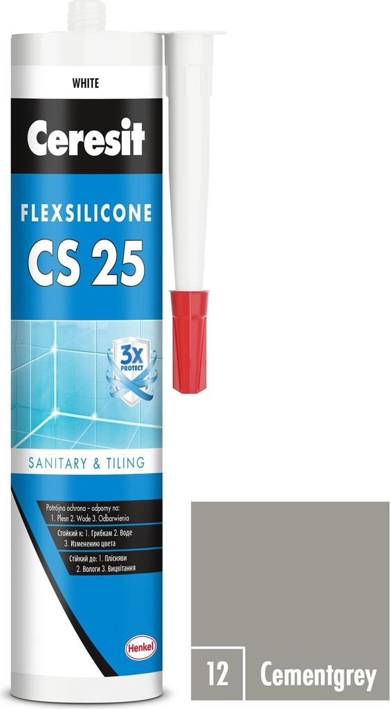 Ceresit Sanitärsilikon CS 25 zementgrau, 280 ml