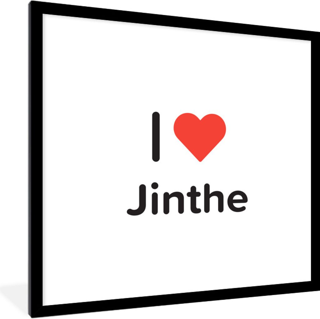 MuchoWow Gerahmtes Poster Ich liebe - Jinthe - Mädchen 40x40 cm - Poster mit Schwarzem Bilderrahmen Wandposter Rahmen Foto Bilder - Poster - Pla...