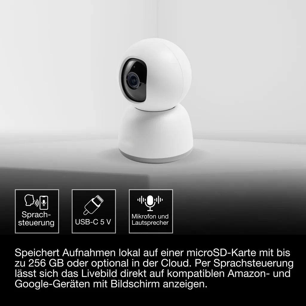 Caméra Sécurité 360° WiFi contre les Angles Morts - Résolution 2K QHD - 9