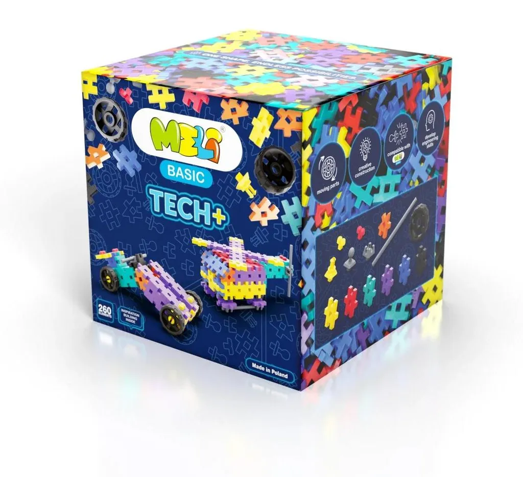 Kit de construction Meli Tech+ 260 pièces avec éléments techniques 3 ans