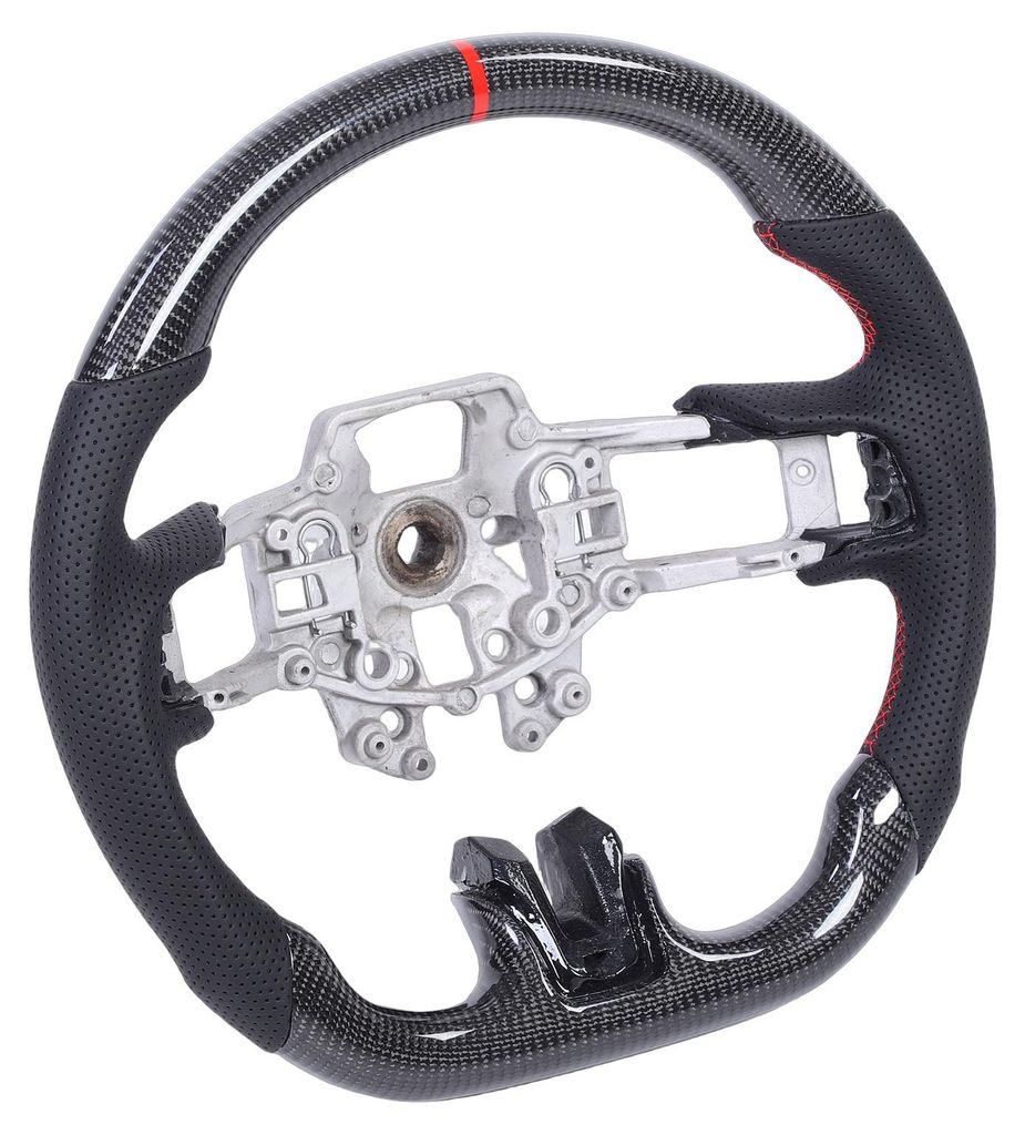 Kohlefaser-Lenkrad, perforiertes Leder, Ersatz für Ford Mustang V6 EcoBoost GT Shelby 2015–2017