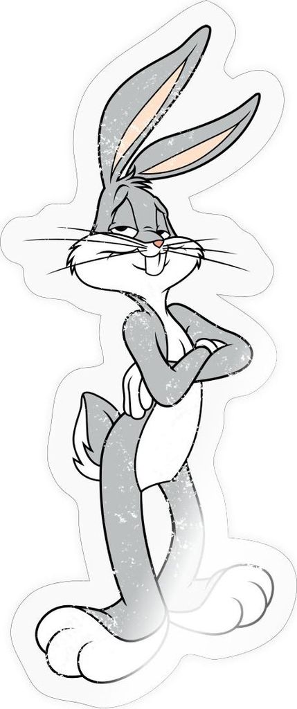 Spreadshirt Looney Tunes Bugs Bunny Vintage Pose Sticker Aufkleber, 10 x 10 cm, Transparent glänzend