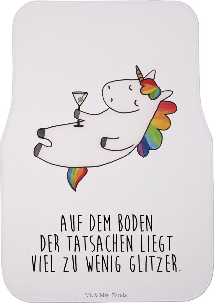 Mr. & Mrs. Panda Automatte Einhorn Cocktail - Weiß - Geschenk, Geburtstag, Caipirinha, Party, Autoteppich, Einhörner, Auto Fußmatte, Auto-Fußma...