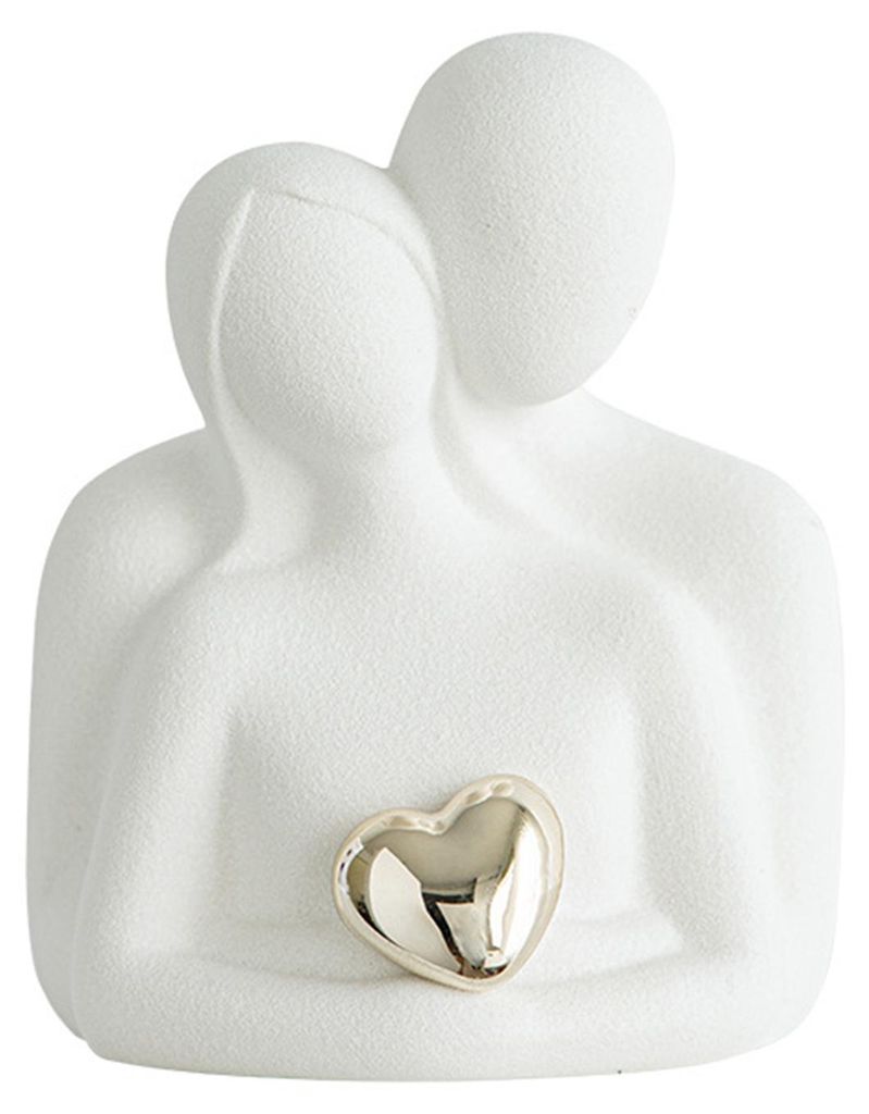 Abstrakte Keramikfigur eines umarmenden Paares – Liebesfigur, die Mann und Frau umarmt – Dekoration, Hochzeitstag, Valentinstag, romantisches G...