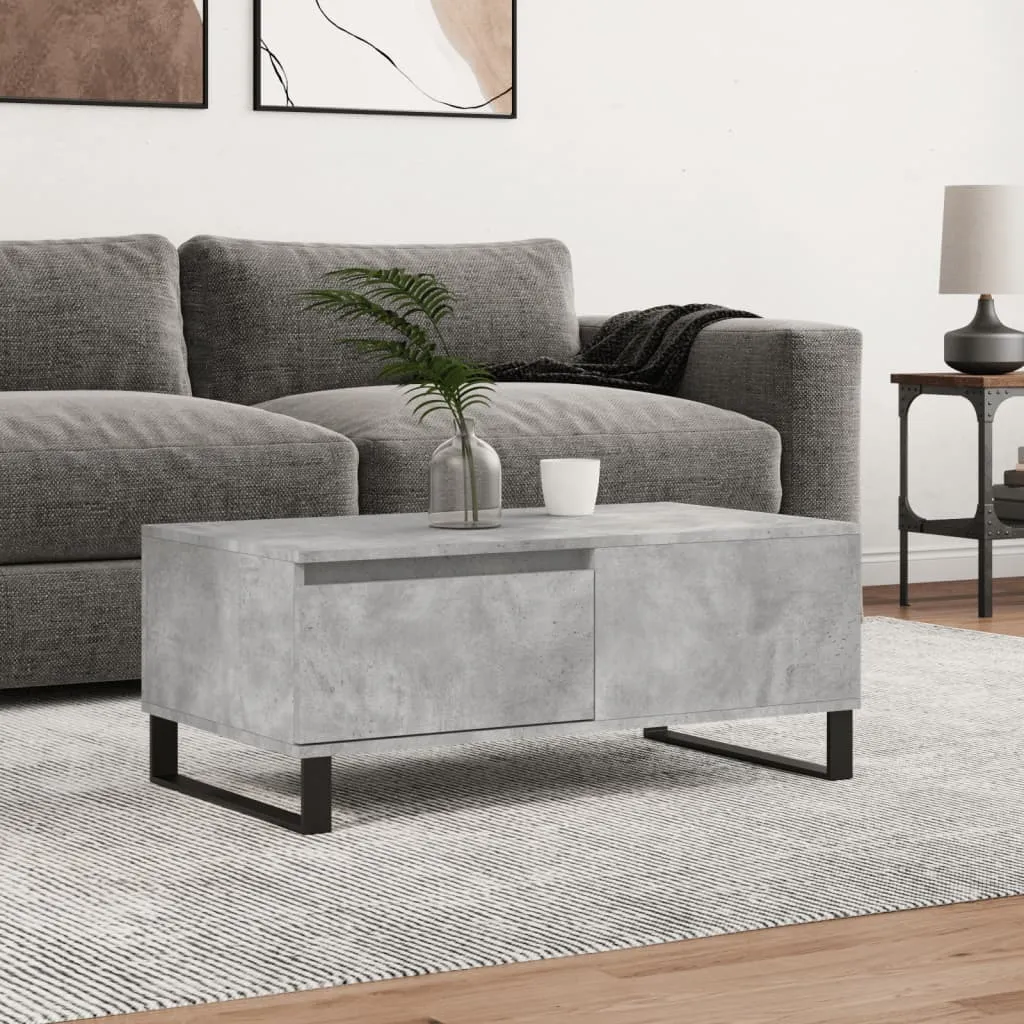Tavolino Grigio Cemento 90x50x36,5 cm: Arredo Moderno in Legno
