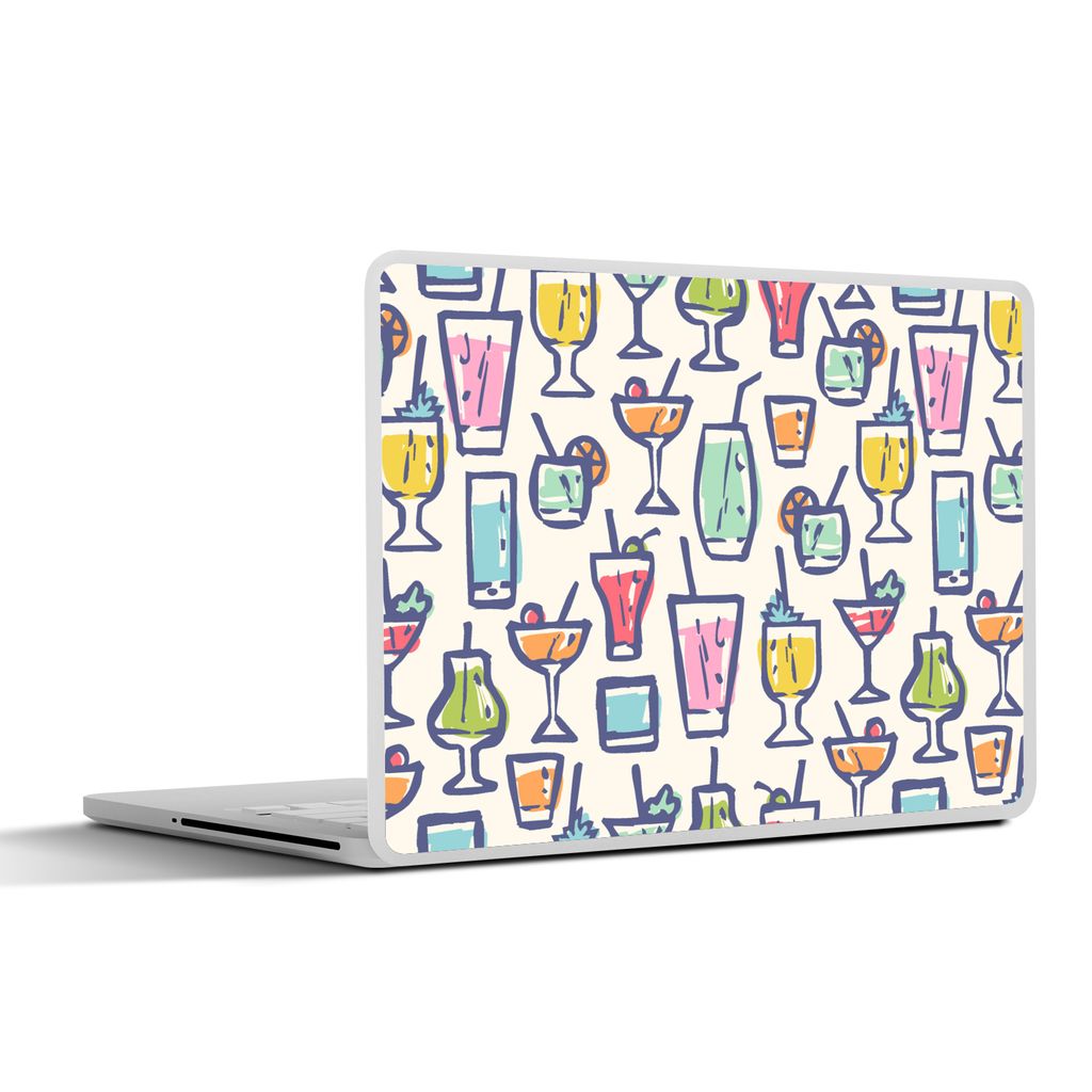 MuchoWow Laptop Aufkleber Sticker Cover Cocktail - Glas - Sommer - Muster 31x22.5 cm - Laptop-Deko