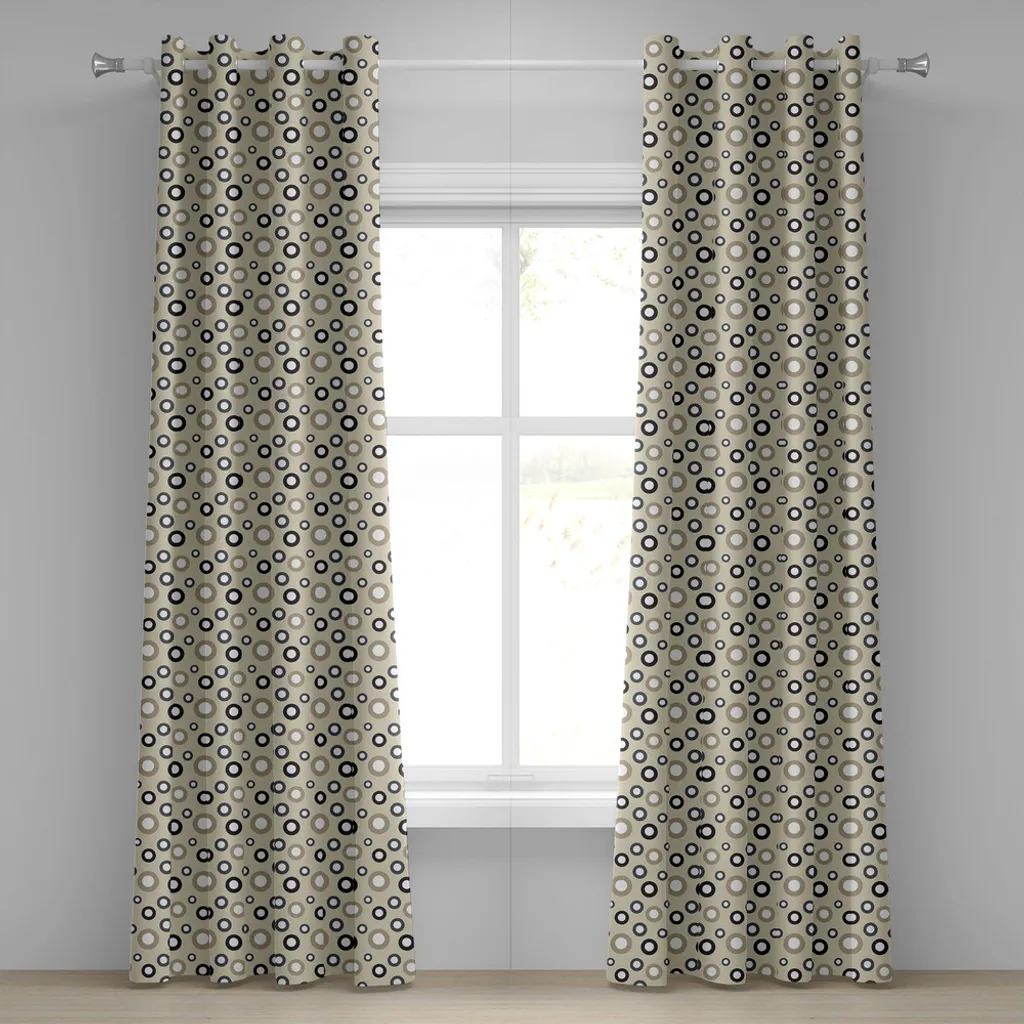 Tenda Decorativa ABAKUHAUS 280x245 cm: Cerchi Concentrici Vintage