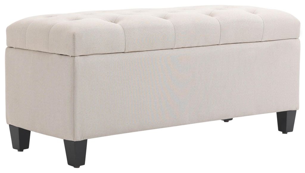 Homcom HOMdotCOM Bank, 100 cm x 40 cm x 44 cm, crèmekleurig Productafbeelding 