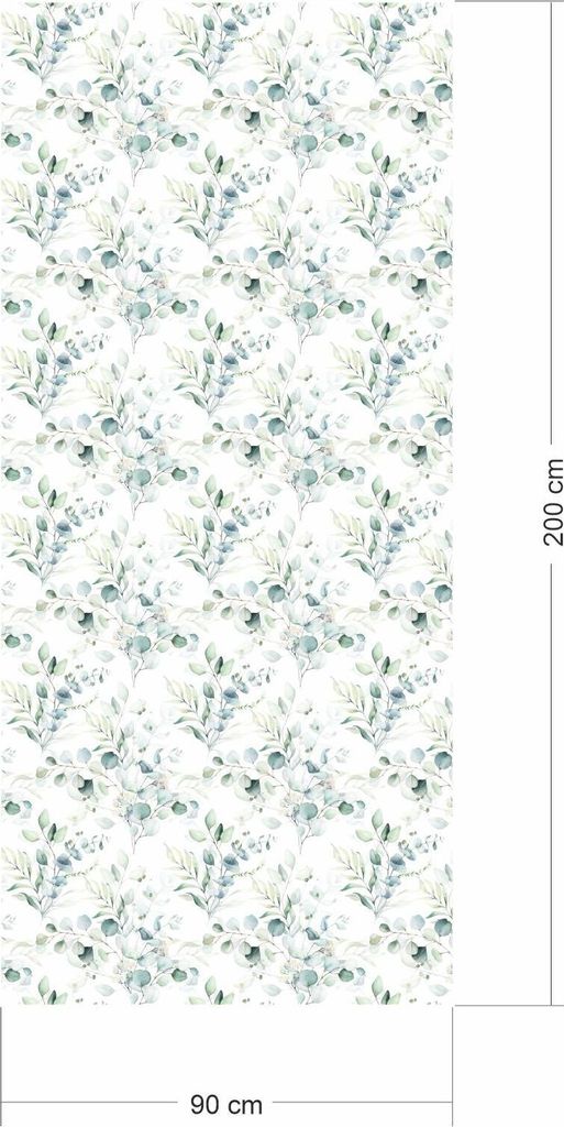 2 x 0,9 m selbstklebende Folie - Floral weiß/grün Klebefolie Dekorfolie Möbelfolie