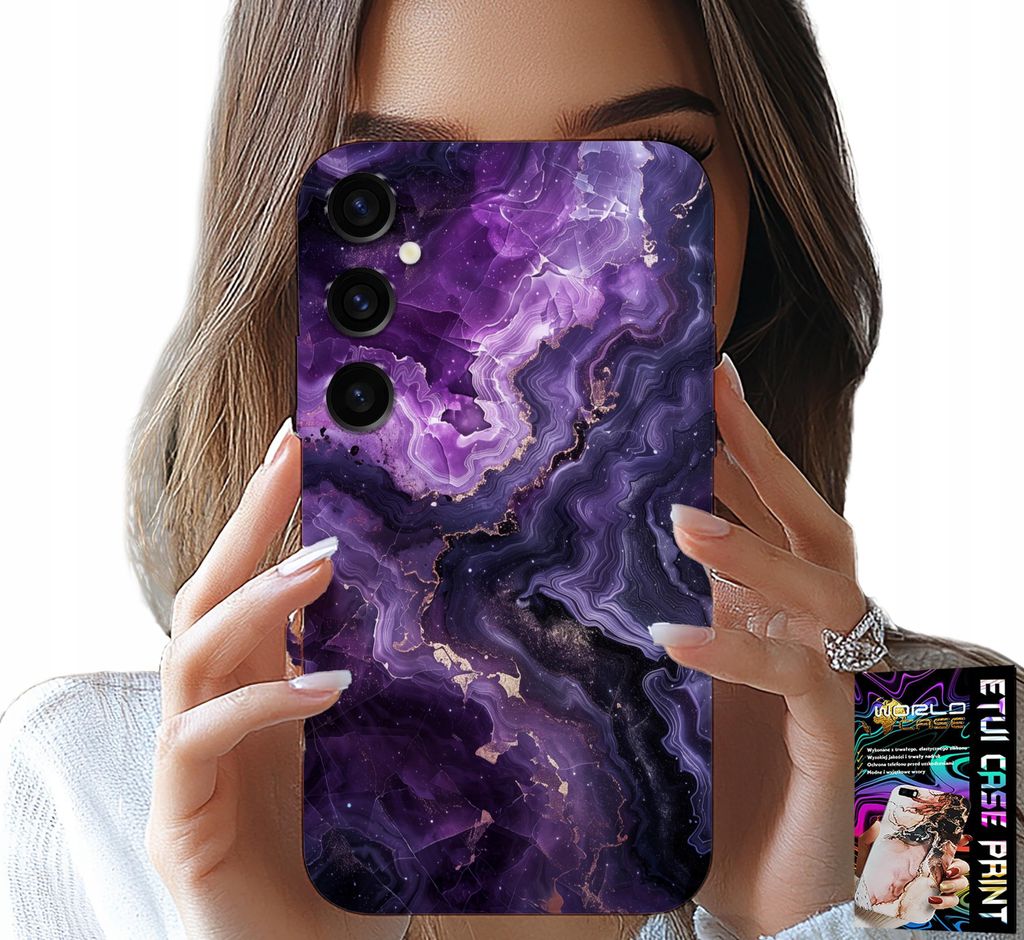 Fall Für Samsung Galaxy S24 Plus - Lila Marmor Mode Frauen + Glas