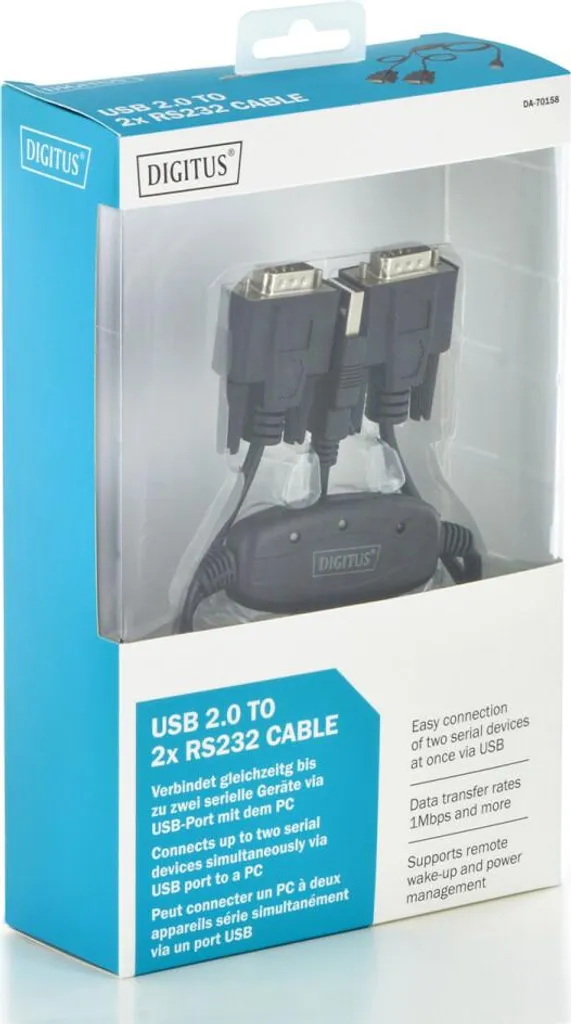 Adattatore Seriale Duale USB 2.0 Digitus - RS232 per Automazione Industriale