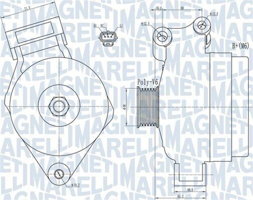 MAGNETI MARELLI 063731925010 Lichtmaschine Generator LiMa 105A 14V für FORD Focus II Schrägheck (DA, HCP, DP)