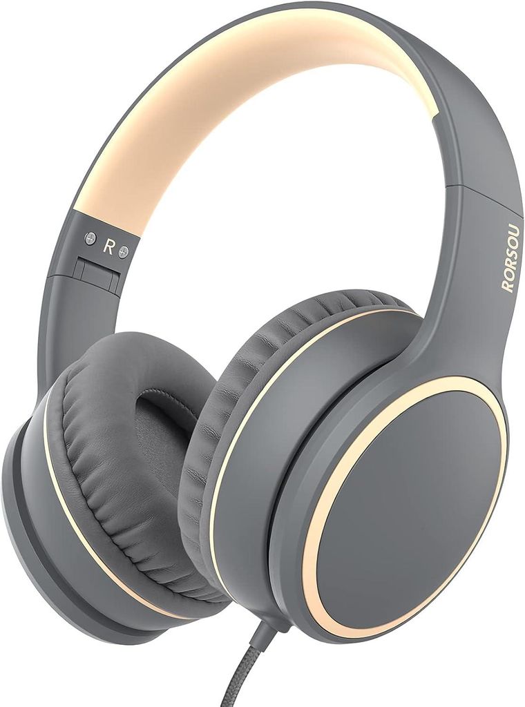 Over-Ear Kopfhörer mit Mikrofon,Leichtgewichtige klappbare Stereo-Bass mit 1,5 m Kabel (entangle),Kabelkopfhörer für Smartphone,Tablet,Computer,...