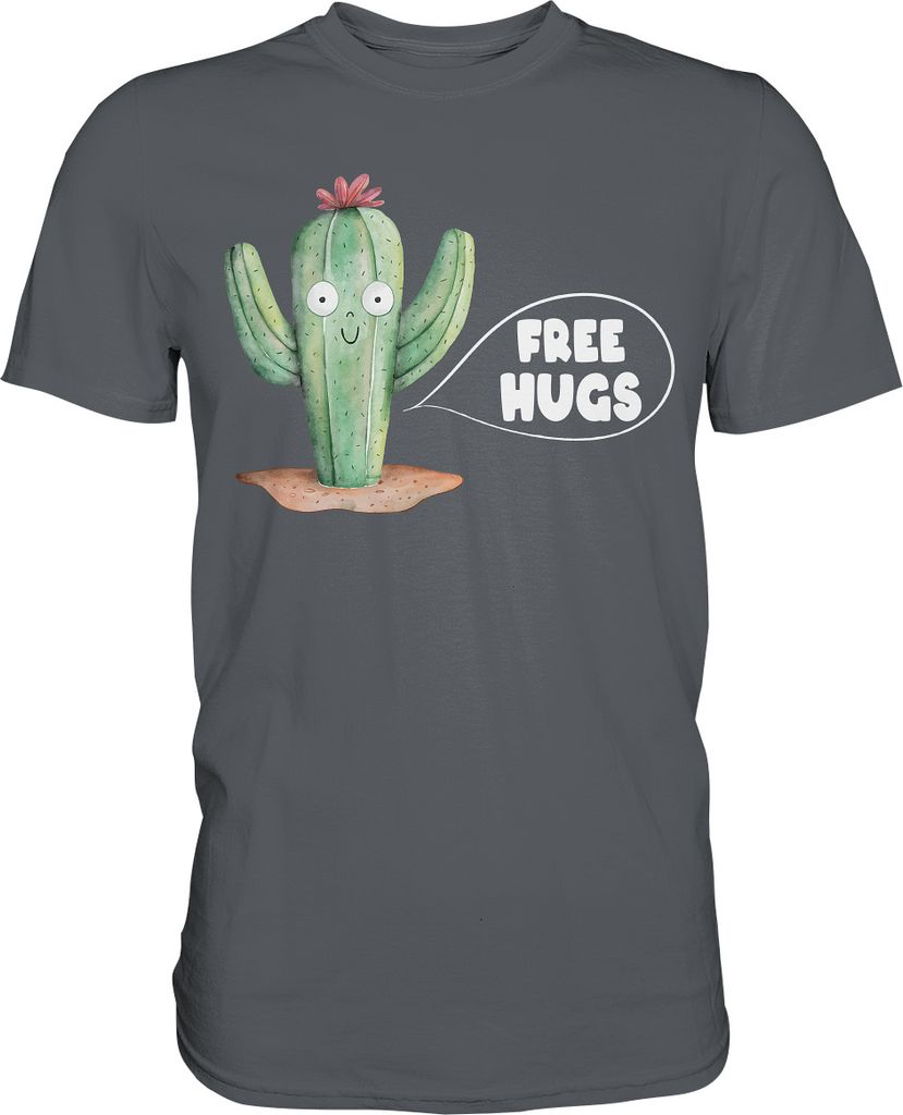 Kaktus Umarmung Lustiges Pflanzen T-Shirt – Dark Grey / XXL Produktbild 