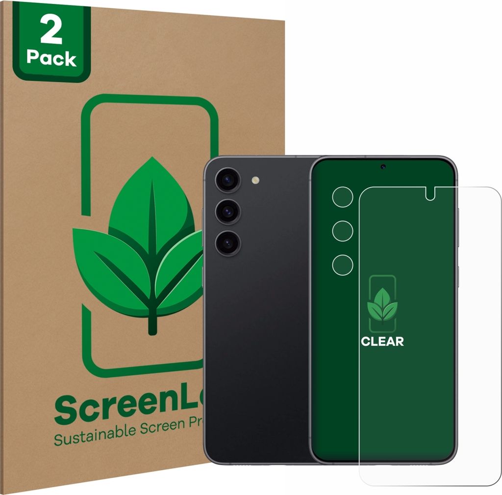2x ScreenLeaf Schutzfolie für Samsung Galaxy S23 (Display+Kamera) nachhaltiger Displayschutz Display Schutz Folie Klar Transparent