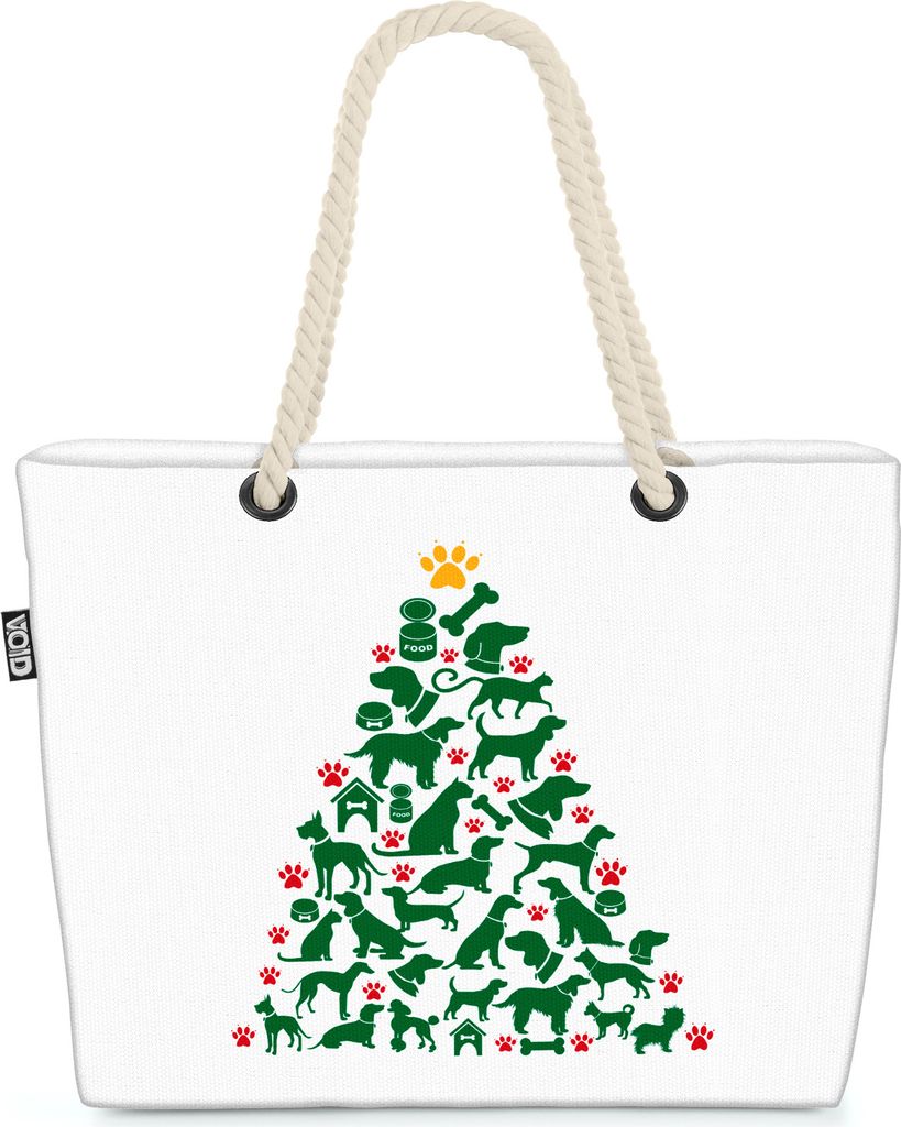 VOID Hund und Katze Weihnachtsbaum Strandtasche Shopper Produktbild 
