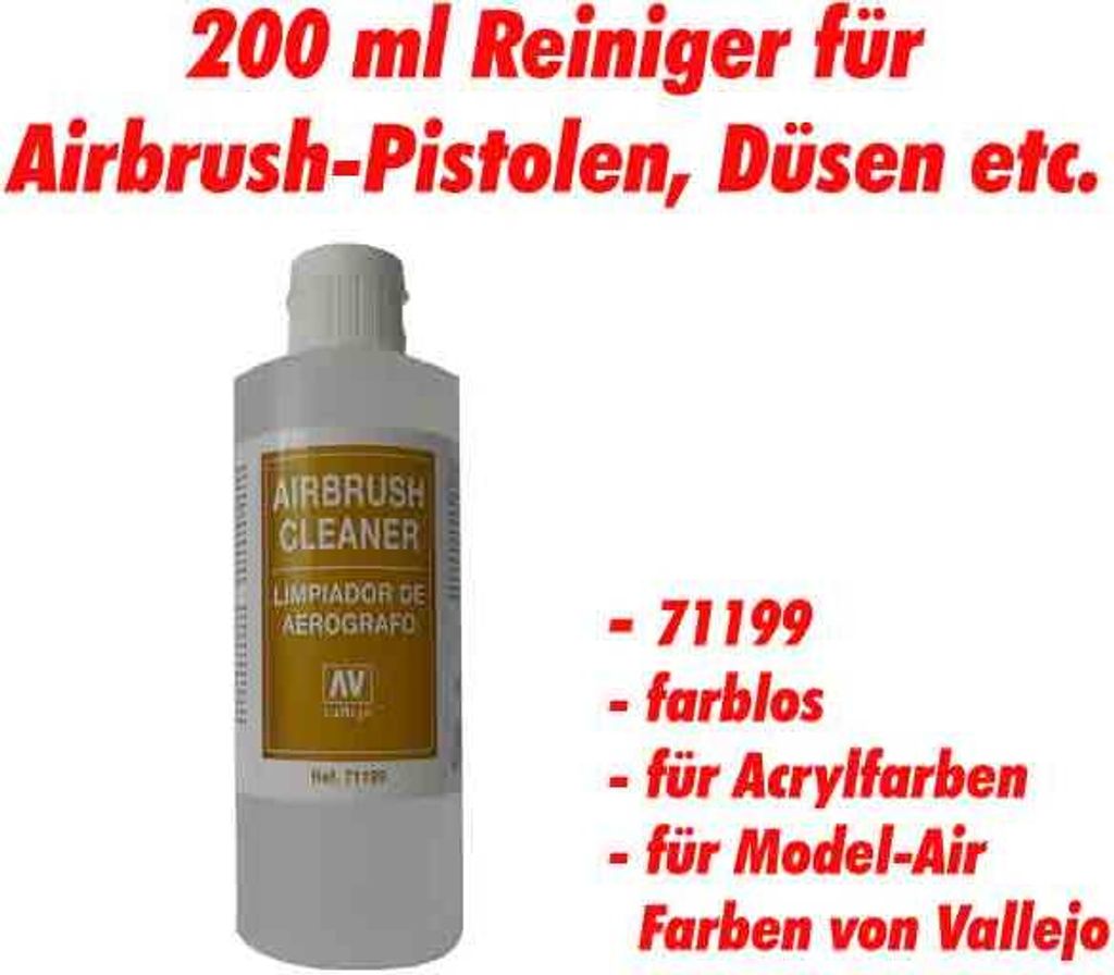 Vallejo Airbrush Reiniger 200ml - Professionelle Re Produktbild-Vorschau 6