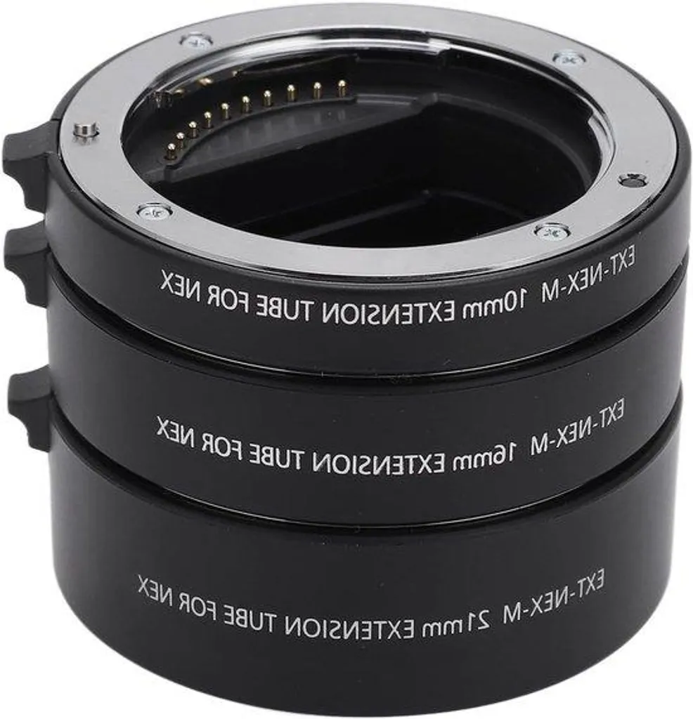Kit macro monture E avec bague en métal et trois tubes 10mm 16mm 21mm