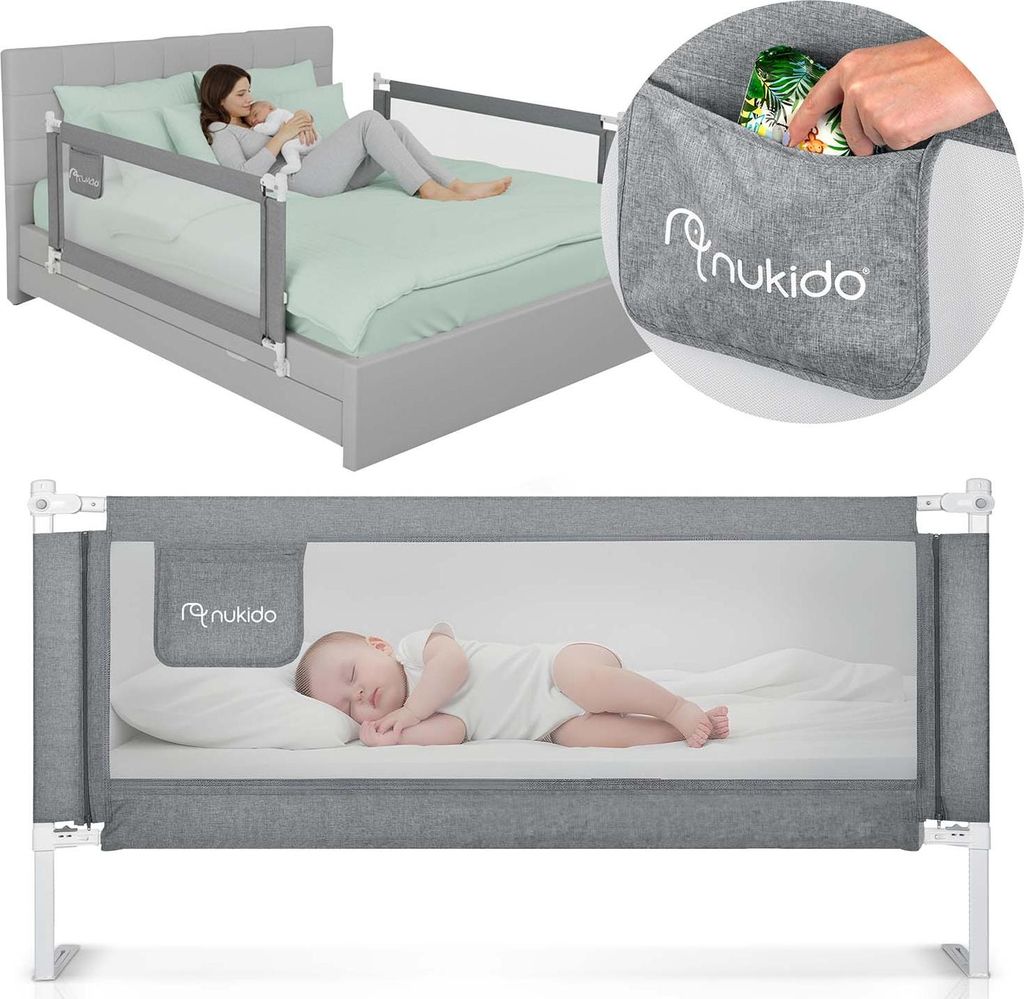 Bezpečnostná zábrana na posteľ so zámkom 160 cm Nukido Obrázok produktu 