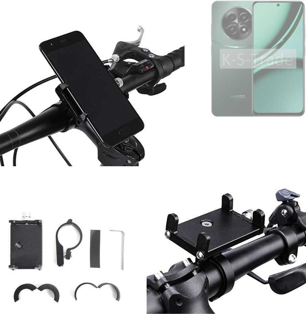 K-S-Trade Handyhalterung für das Fahrrad kompatibel mit Realme Narzo 70x 5G Halter Lenkstange Fahrradhalterung Motorrad Bike Mount Befestigung