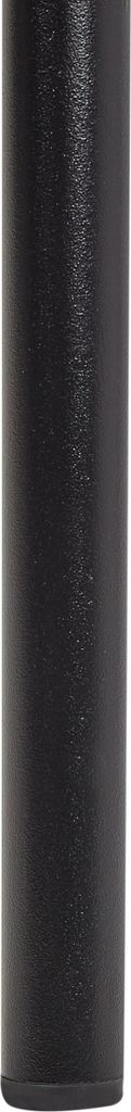 A close-up view of a black cylindrical object with a brushed metal texture.