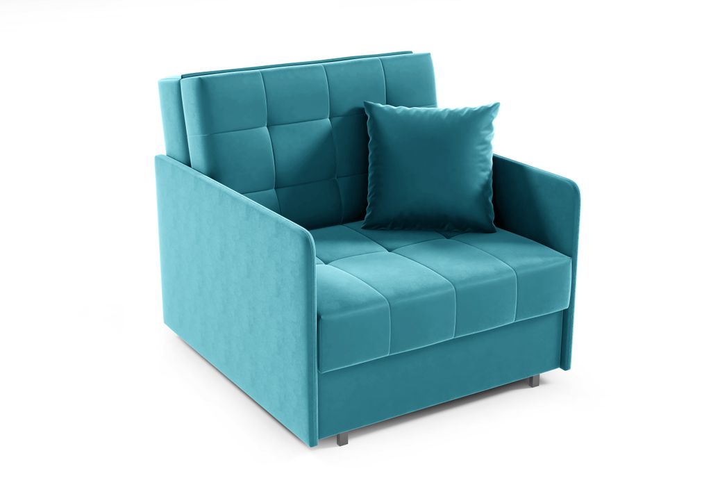 Sofasessel YORK I mit Steppung, 1-Sitzer Schlafsofa, Jugendsofa mit Schlaffunktion, ausziehbare Couch, mit Bettkasten, inkl. Kissen, Kronos 13