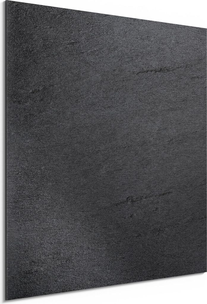 DEQORI Alu-Dibond Bild Silber 50x50 cm 'Schiefertafel Stein-Optik' Wandbild Metall dünn