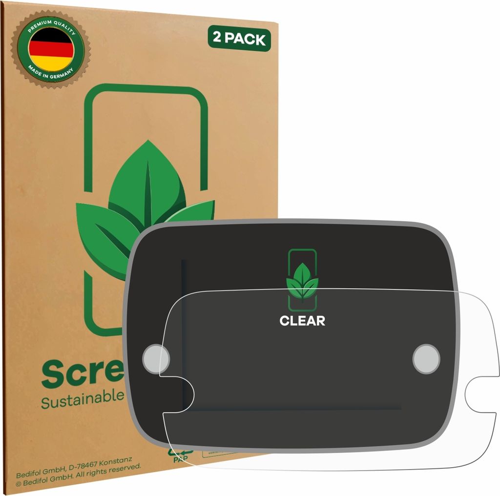 2x ScreenLeaf Schutzfolie für Fiat 500 Series 8 2020 Uconnect 7" nachhaltiger Displayschutz Display Schutz Folie Klar Transparent
