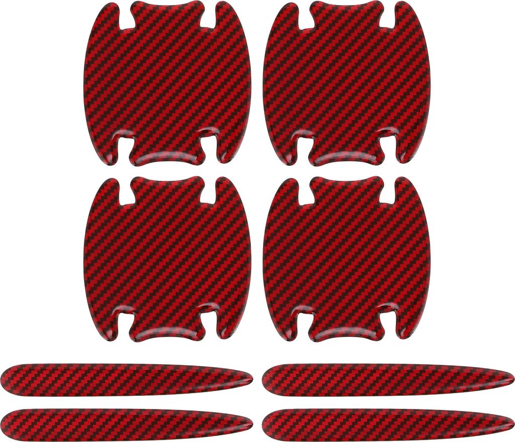 Universeller Autotürgriffbecherabdeckungsschutzfilm reflektierende Aufkleber gegen Kratzer, Epoxidharz, Rot, 1 Set