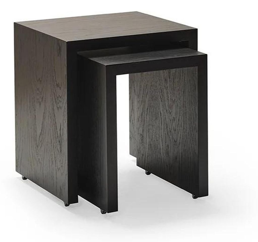 Schwarze Nachttische, 2 Schubladen, Holz, Modern, Freistehend