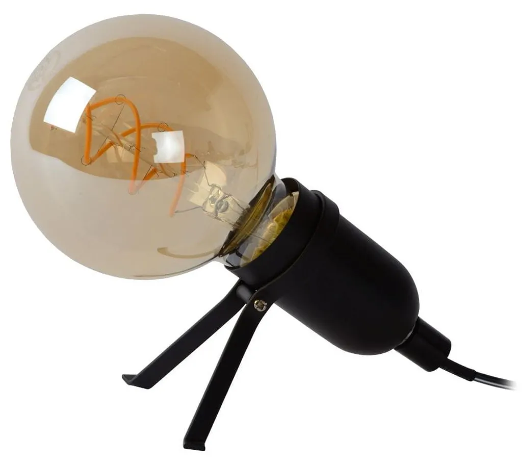 Lucide Pukki 46511/05/30 Luminaire Métal Compact Noir avec Ampoule Incluse