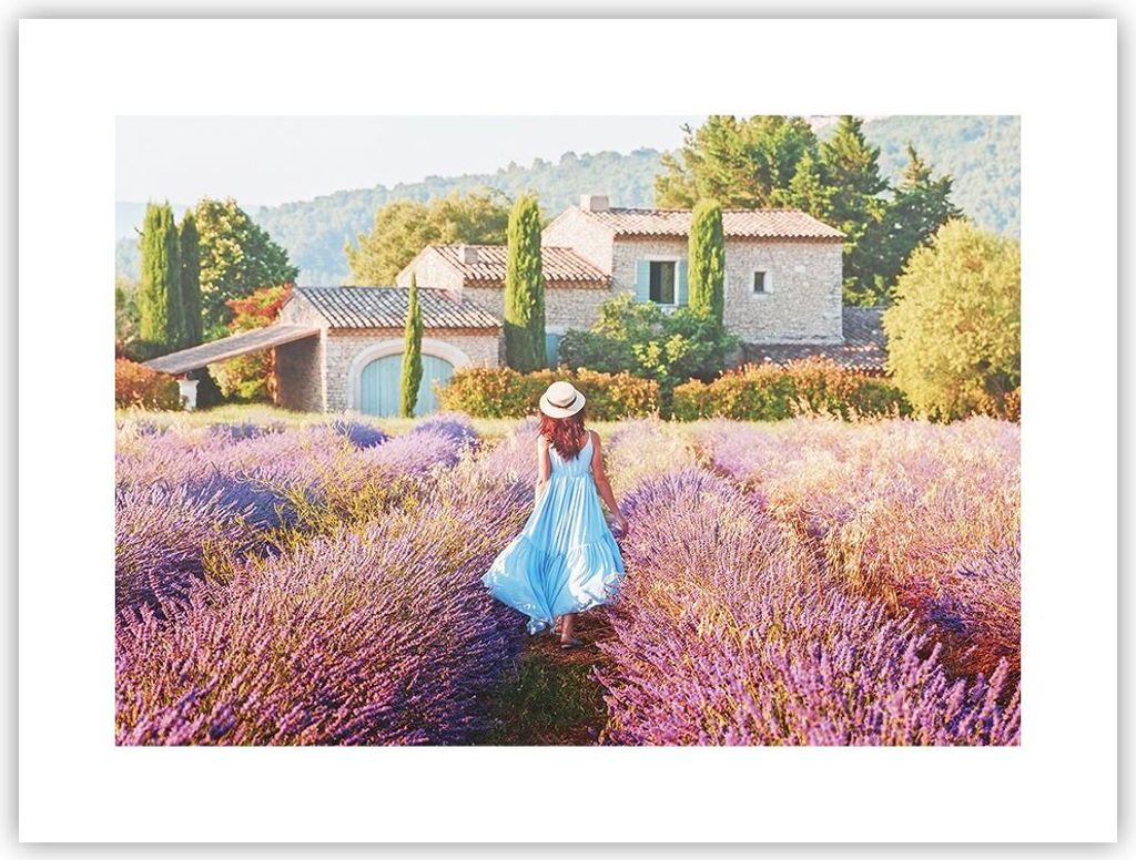 Poster - Poster ohne Rahmen - Boho Heidekraut Frau - 40x30 cm - Wand Bild - Wanddeko - Wandbilder - Kunstposter - Wandposter - Bilder - Kunstdruck ...