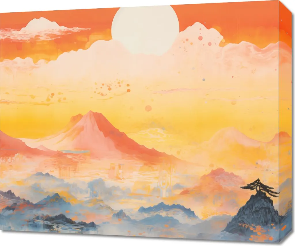 Quadro Minimal Montagna 60x50 | Alba Sulle Vette - Wall Art