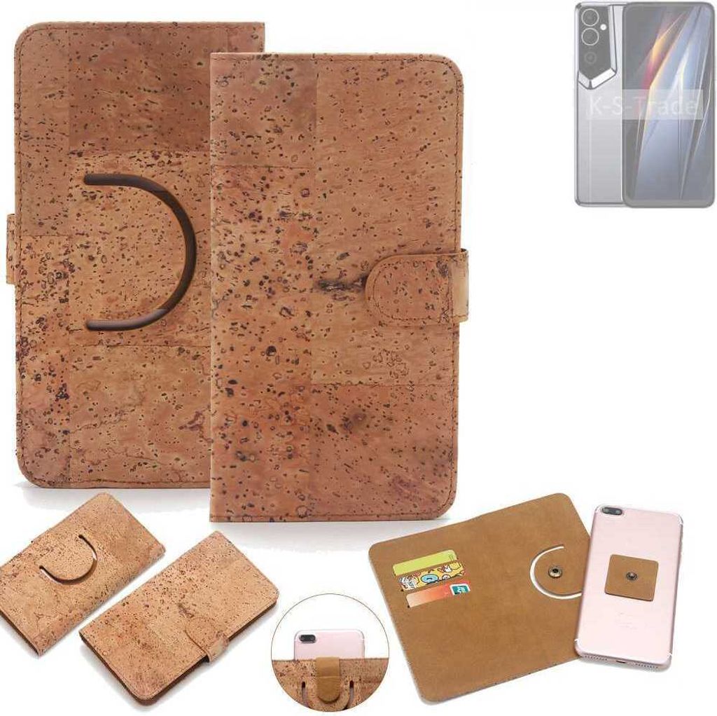 K-S-Trade Handy Hülle Schutz Hülle kompatibel mit Tecno Pova Neo 2 Handyhülle Schutzhülle Korkhülle Kork-Hülle 1x