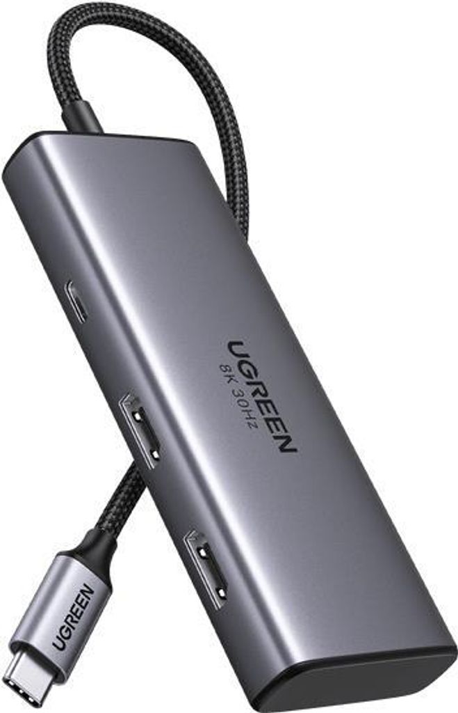 UGREEN 6-in-1 USB-C auf 2*HDMI/2*USB 3.0/PD100W Produktbild 
