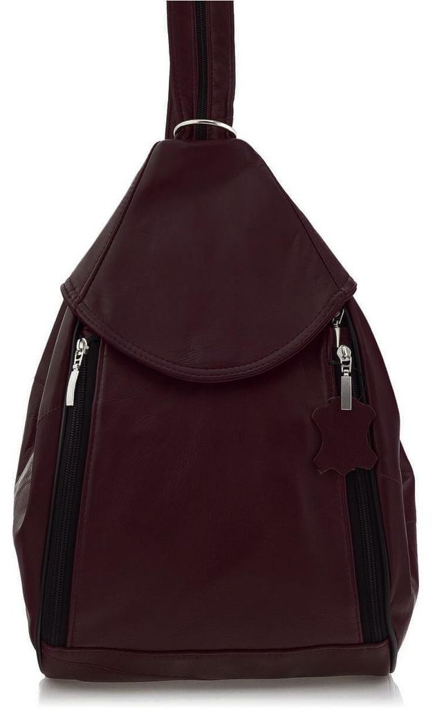 Burgunderrot Damen Lederrucksack aus Naturleder, Cityrucksack, elegant, Freizeitrucksack, Alltagsrucksack – Belveder Rene13