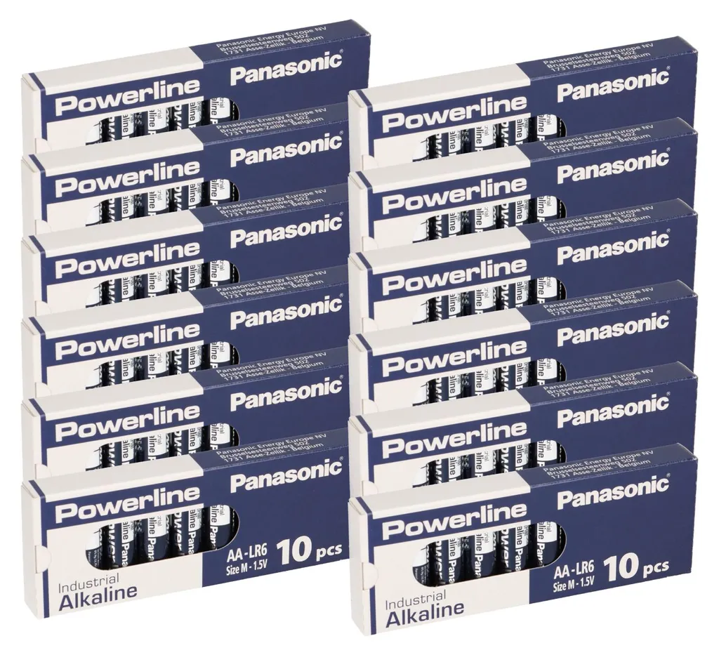 Pile AA LR6 Panasonic Powerline Industrial 3133mAh - Lot de 120 Pièces