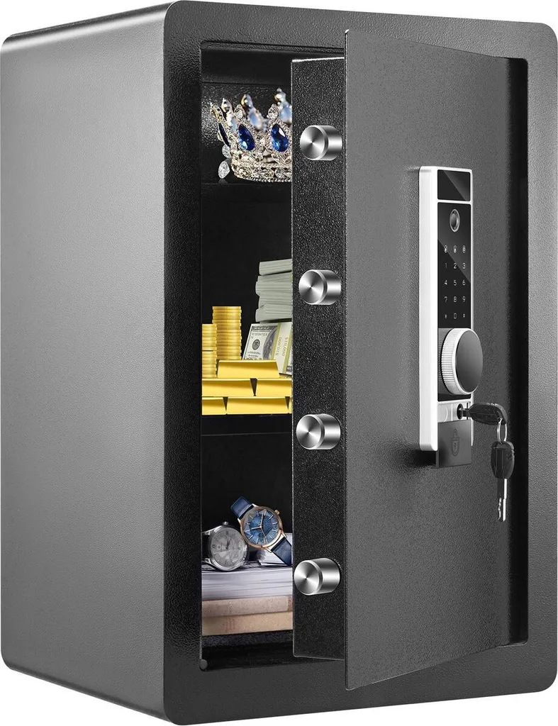Coffre-fort empreinte digitale 2,2 pieds cubes en acier avec sac ignifuge