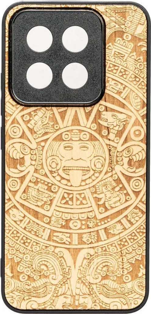 Cover in legno per Xiaomi 14T Pro, calendario azteco Bewood Aniegre