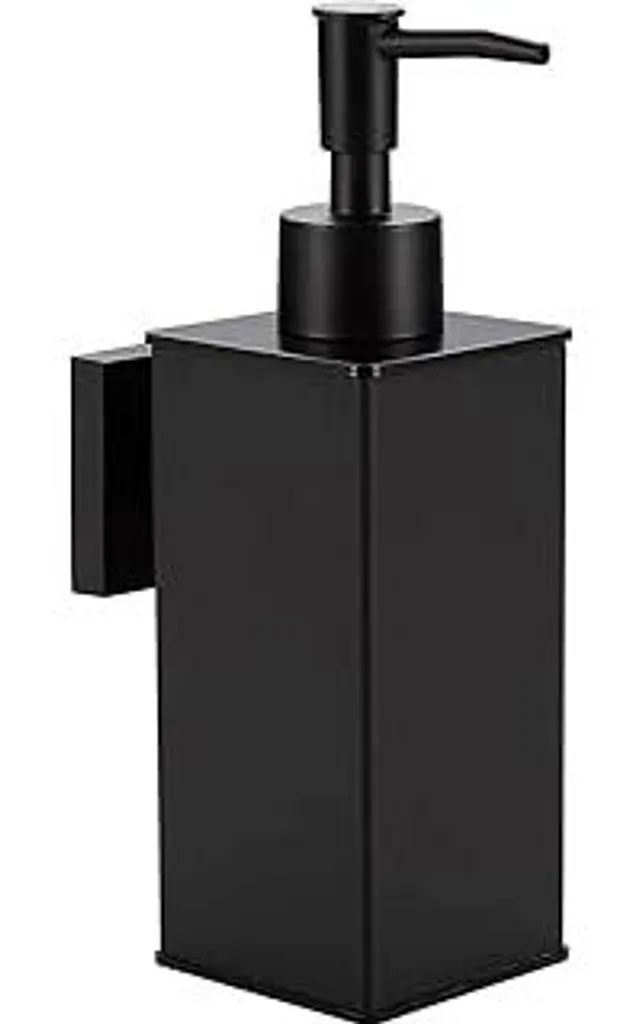 DAZI Dispenser per sapone nero, dispenser per sapone da parete ricaricabile, dispenser per sapone per mani in alluminio inossidabile di alta qualità per bagno, cucina, casa, hotel, arredamento 240 ML (da parete)