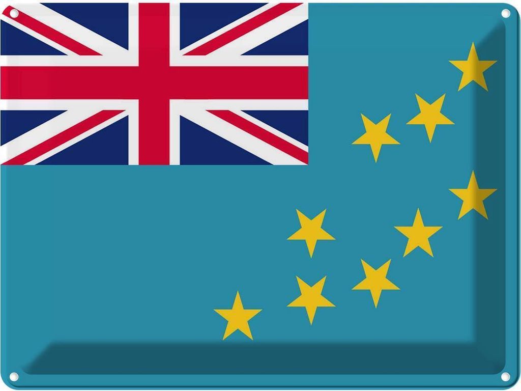 vianmo Blechschild 30x40 cm Tuvalus Tuvalu Flagge Fahne Wappen