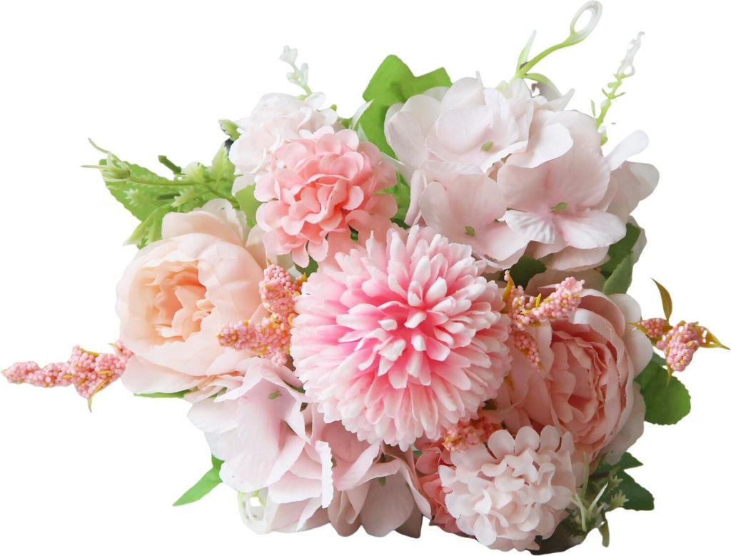 Künstliche Blumen, gefälschte Pfingstrosen, Blumenstrauß aus gemischter Kunstseide, künstlicher Blütenstrauß für Tischdekoration, Hochzeitsf...