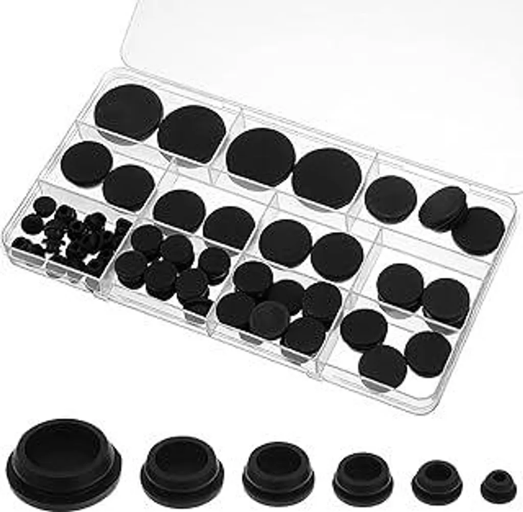 Tappi in Silicone Nero Multiuso: 62 Pezzi Impermeabili 6 Misure