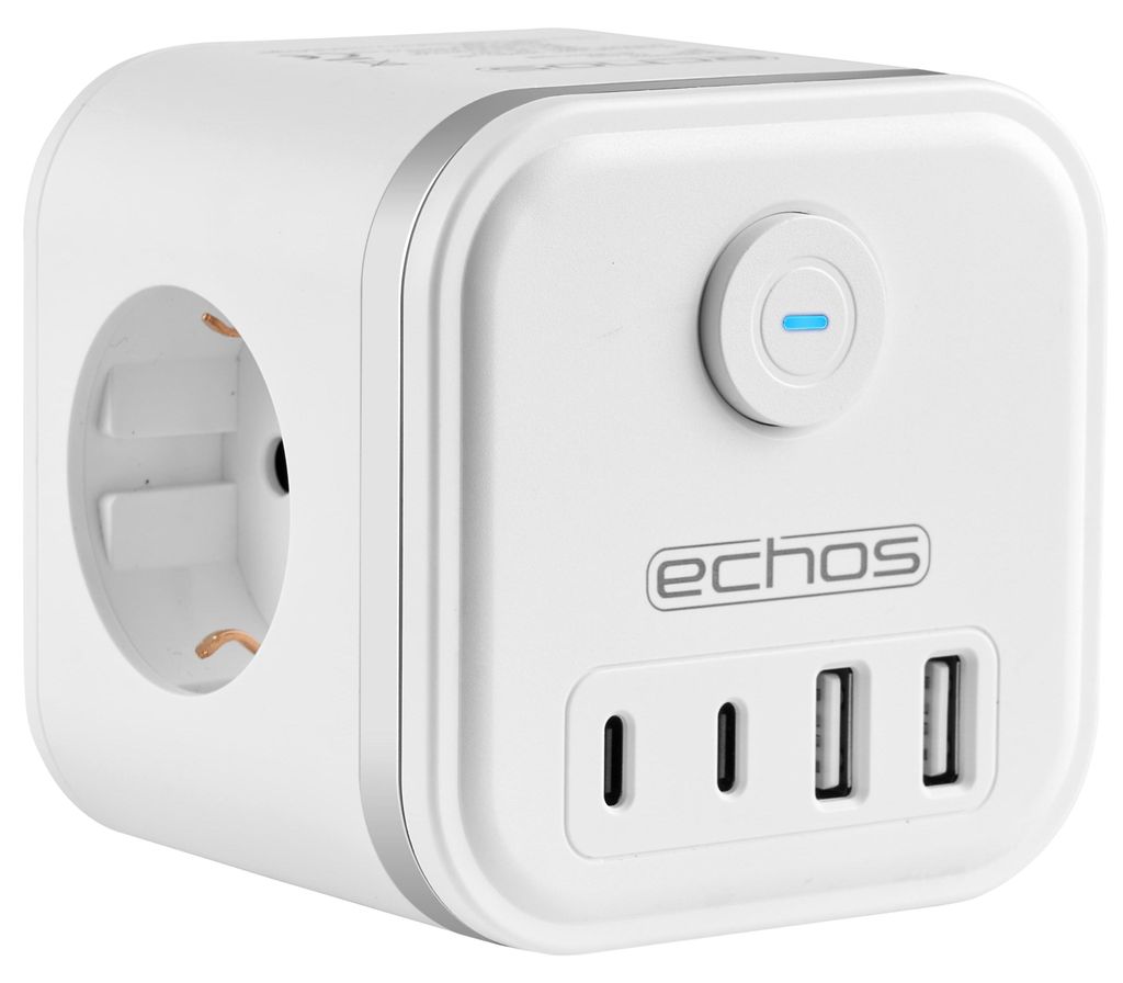 Echos - 7-in-1 Steckdosenwürfel ohne Kabel 3 Fach Produktbild 