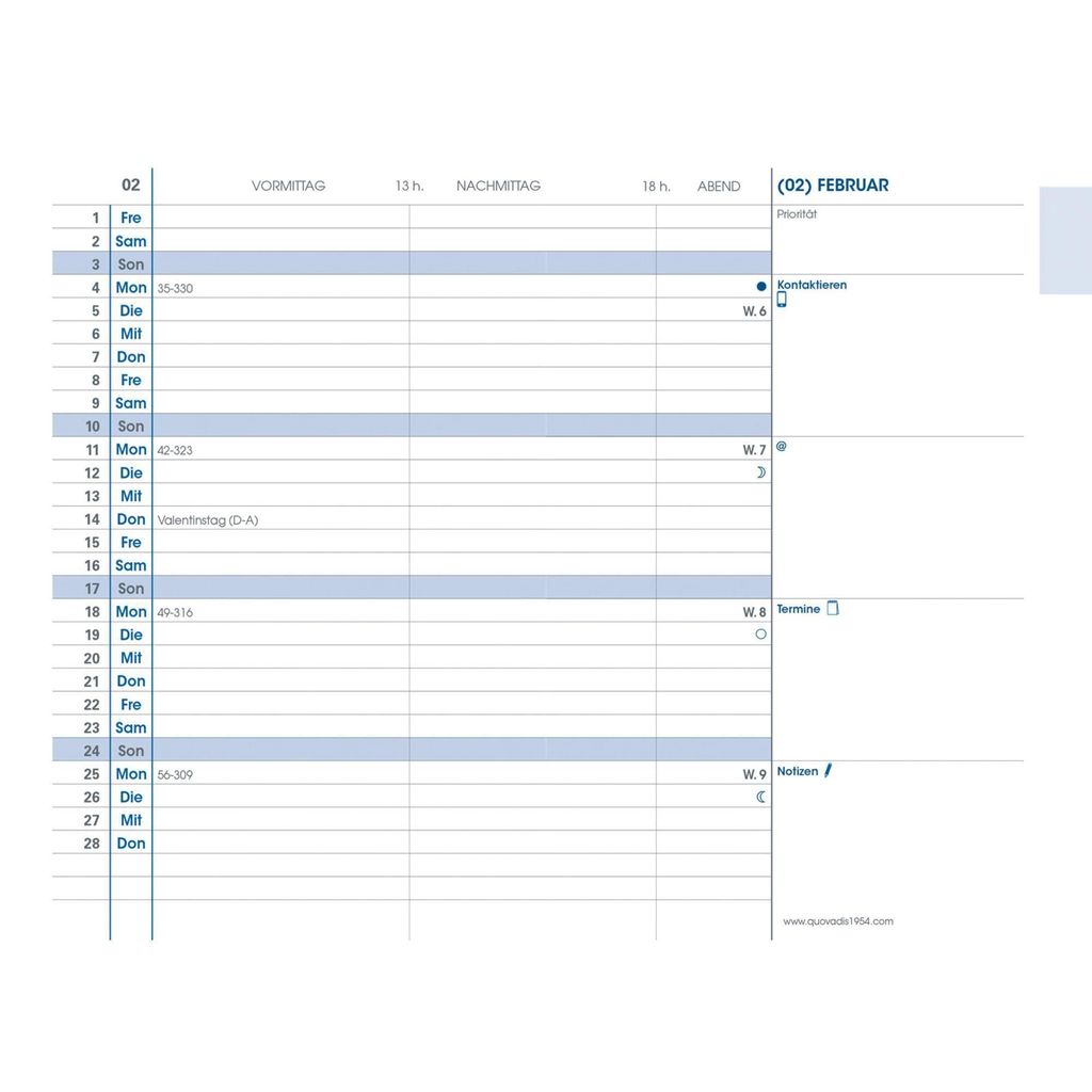 Quo Vadis "Plain" Calendrier 2014 Coupe blanche Image du produit 