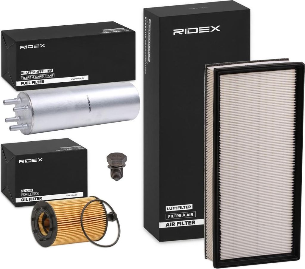 RIDEX Filterset Inspektionspaket Filtersatz für VW Transporter V Kastenwagen (7HA, 7HH, 7EA, 7EH) Touareg (7LA, 7L6, 7L7)