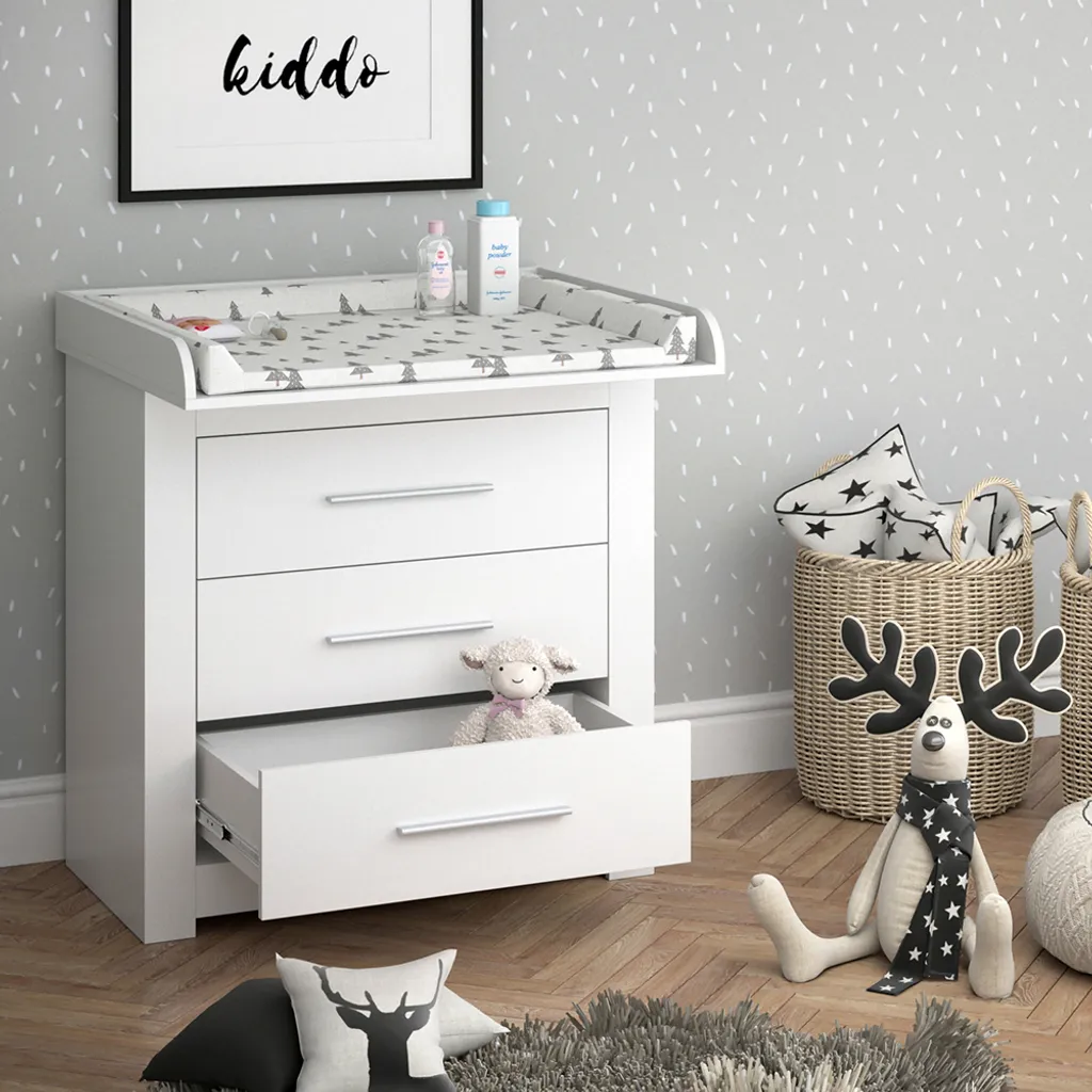 Table à langer Vicco Miro Blanche avec rangements - Commode Bébé 86cm - 4