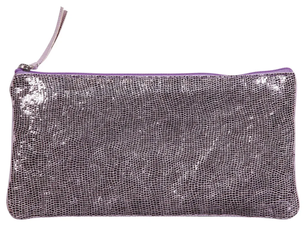 Pochette Clairefontaine Céleste en cuir véritable rose, Format 22x11